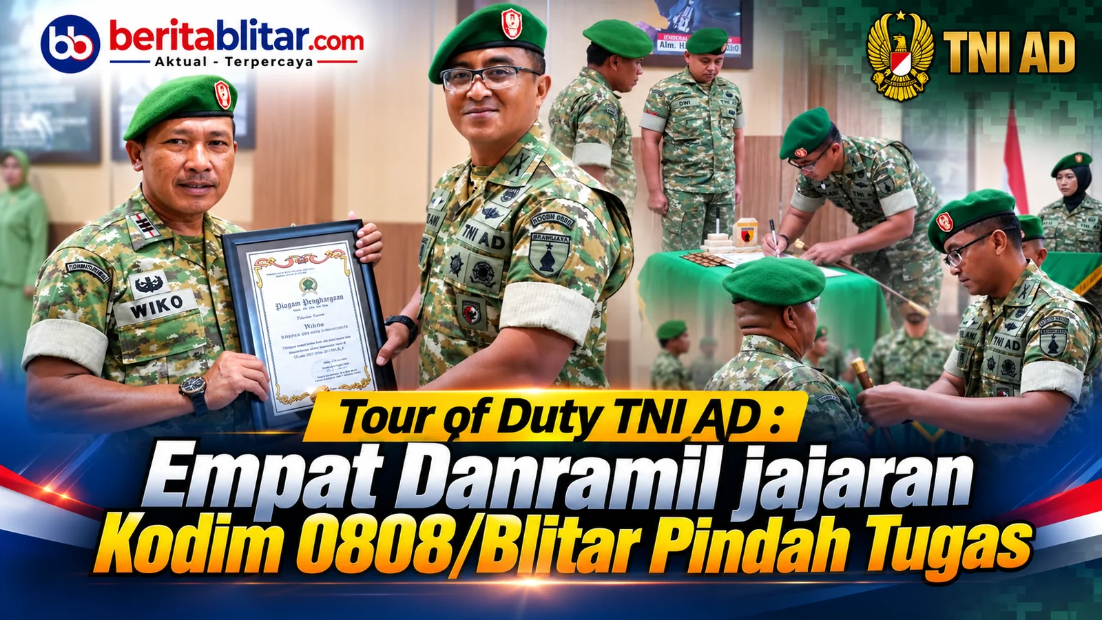Tour of Duty TNI AD : Empat Danramil jajaran Kodim 0808/Blitar Pindah Tugas