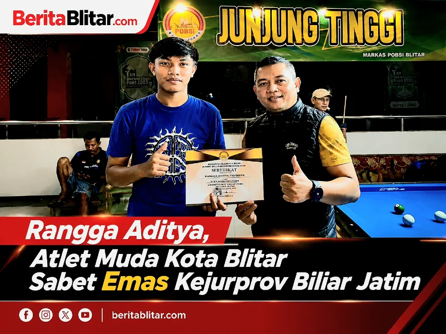 Rangga Aditya, Atlet Muda Kota Blitar Sabet Emas Kejurprov Biliar Jatim