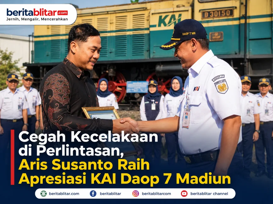 Cegah Kecelakaan di Perlintasan, Aris Susanto Raih Apresiasi KAI Daop 7 Madiun