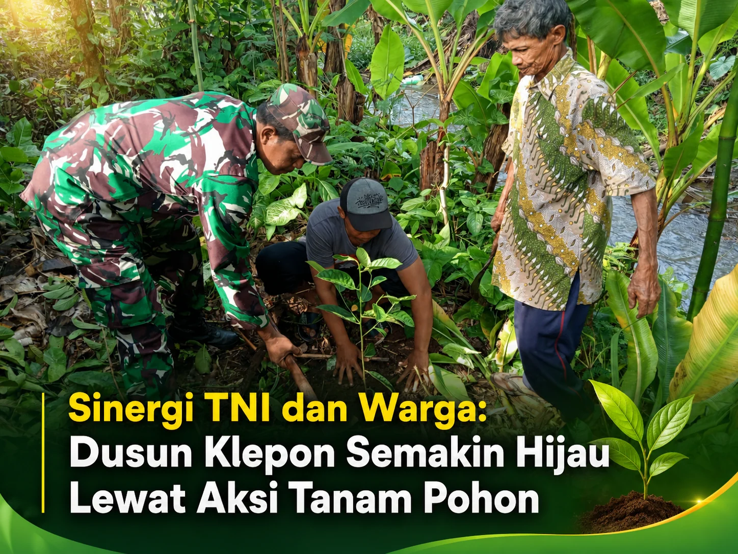 Sinergi TNI dan Warga: Dusun Klepon Semakin Hijau Lewat Aksi Tanam Pohon