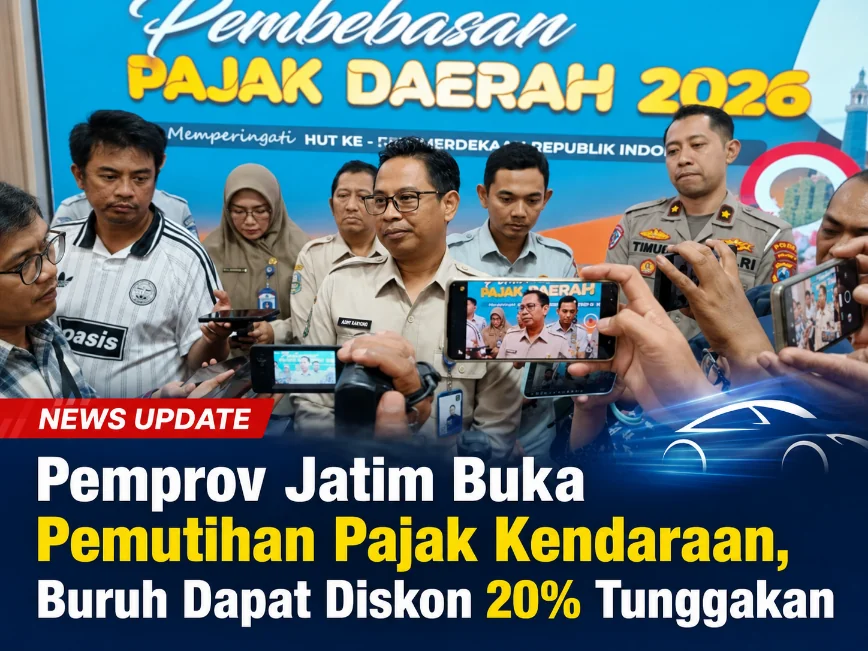 Pemprov Jatim Buka Pemutihan Pajak Kendaraan, Buruh Dapat Diskon 20% Tunggakan