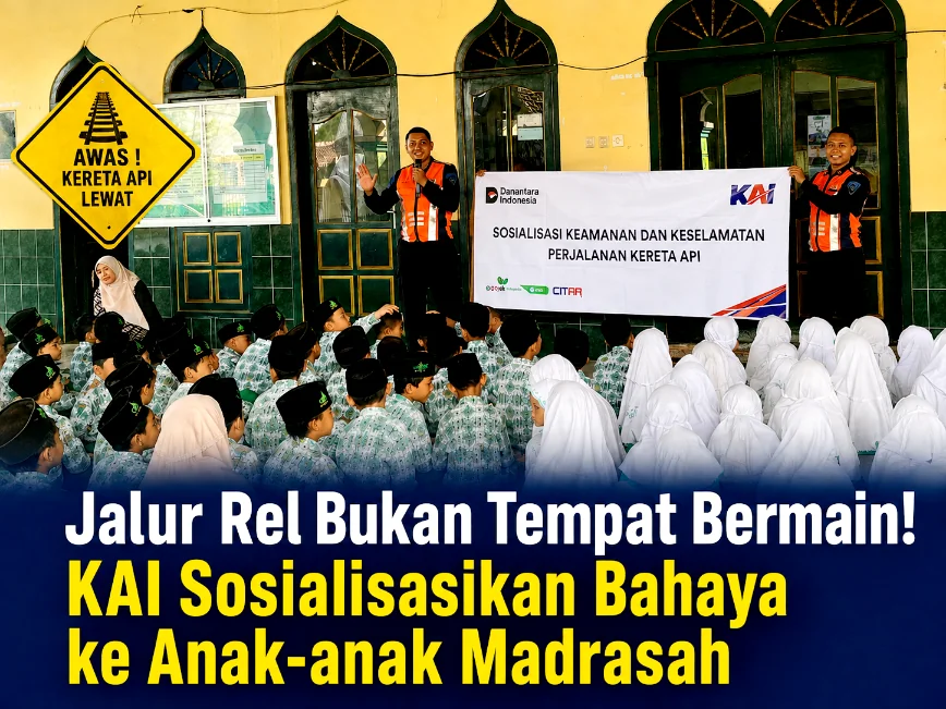 Jalur Rel Bukan Tempat Bermain! KAI Sosialisasikan Bahaya ke Anak-anak Madrasah