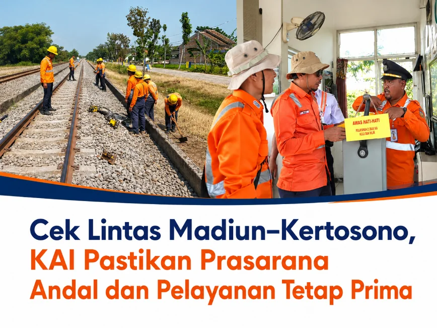 Cek Lintas Madiun–Kertosono, KAI Pastikan Prasarana Andal dan Pelayanan Tetap Prima