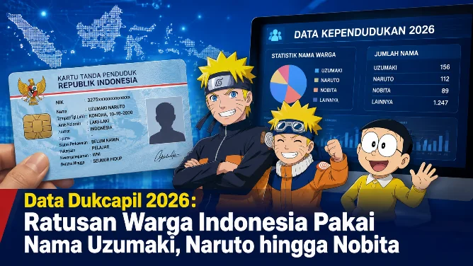 Data Dukcapil 2026: Ratusan Warga Indonesia Pakai Nama Uzumaki, Naruto hingga Nobita