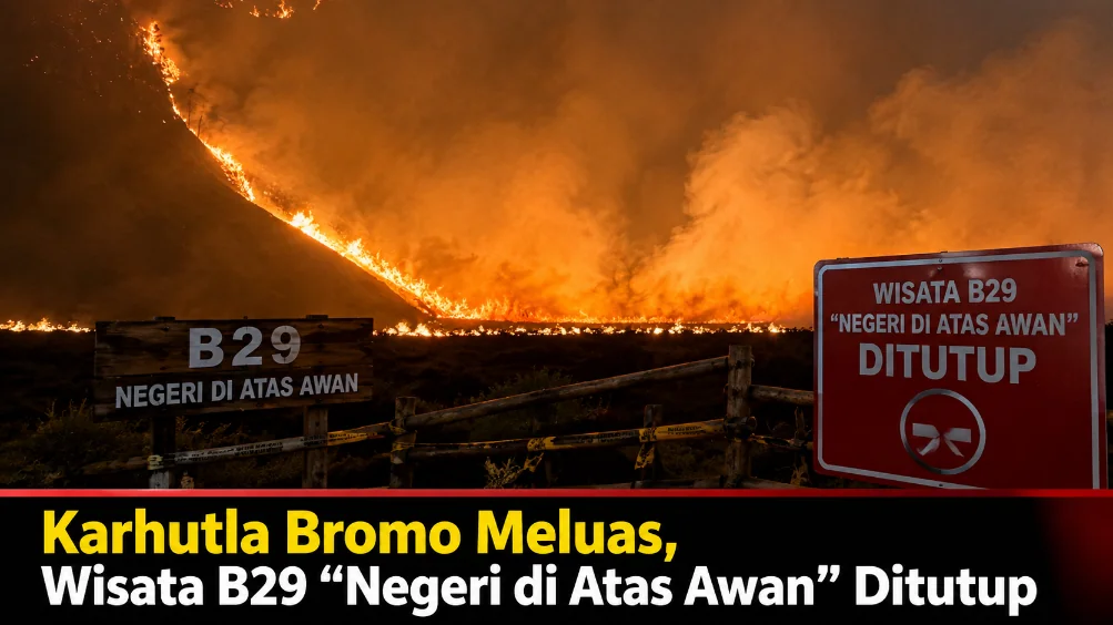 Karhutla Bromo Meluas, Wisata B29 "Negeri di Atas Awan" Ditutup