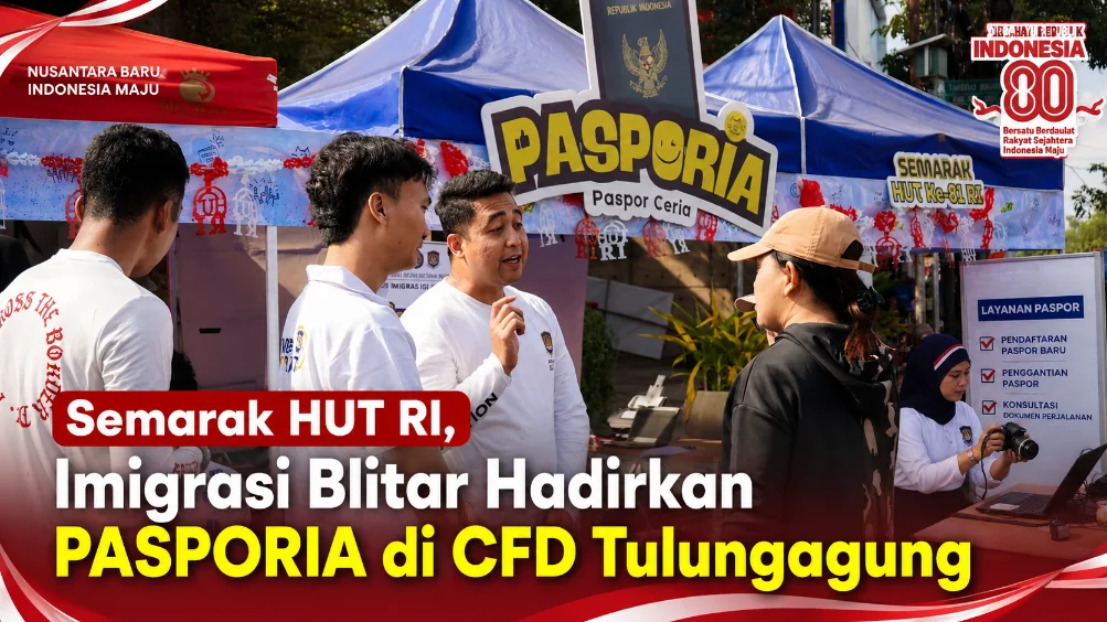 Semarak HUT RI, Imigrasi Blitar Hadirkan PASPORIA di CFD Tulungagung
