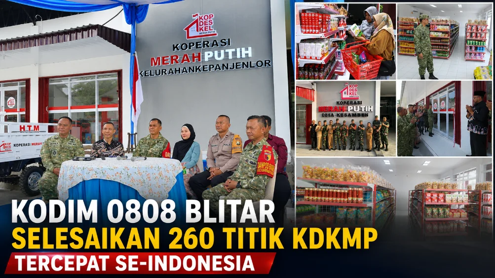 Kodim 0808 Blitar Selesaikan 260 Titik KDKMP Tercepat Se-Indonesia