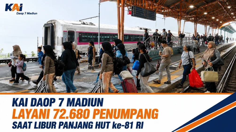 KAI Daop 7 Madiun Layani 72.680 Penumpang Saat Libur Panjang HUT ke-81 RI