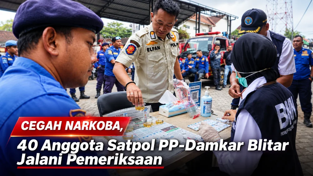 Cegah Narkoba, 40 Anggota Satpol PP-Damkar Blitar Jalani Pemeriksaan