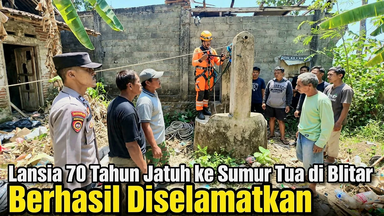 Lansia 70 Tahun Jatuh ke Sumur Tua di Blitar Berhasil Diselamatkan