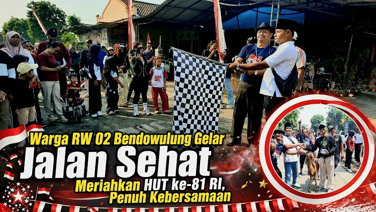 Warga RW 02 Bendowulung Gelar Jalan Sehat Meriahkan HUT ke-81 RI, Penuh Kebersamaan