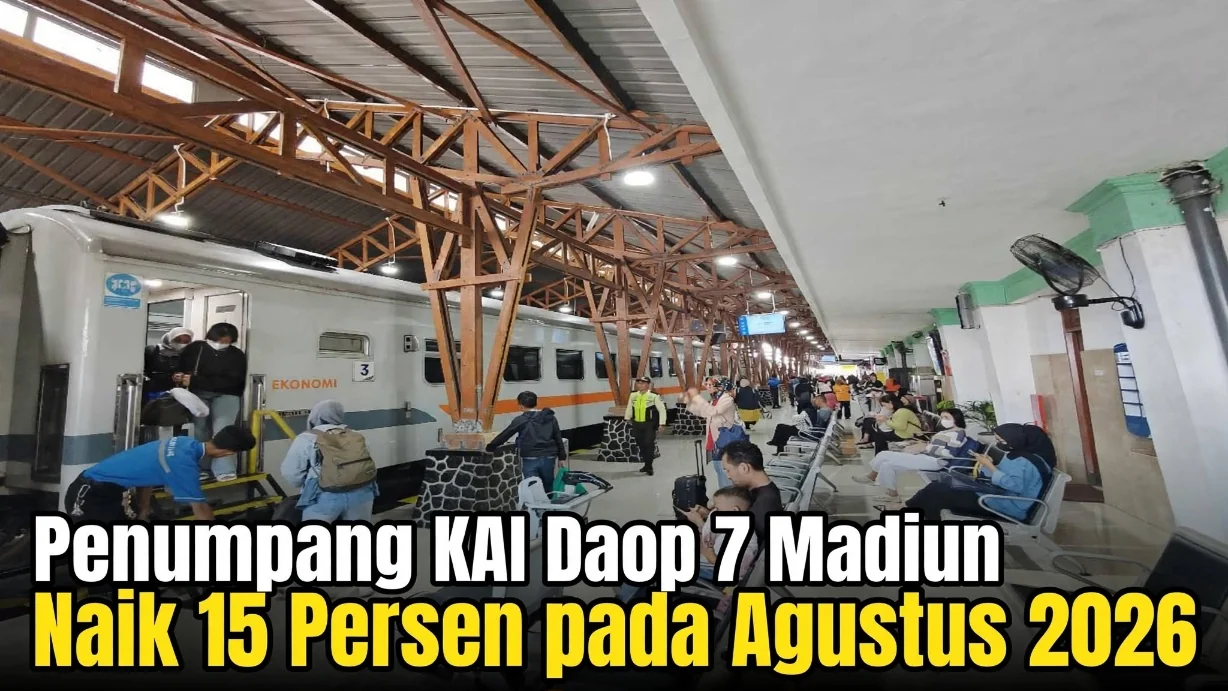 Penumpang KAI Daop 7 Madiun Naik 15 Persen pada Agustus 2026