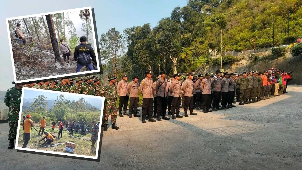 Karhutla Gunung Buthak: 300 Personel Gabungan Disiagakan, Kapolres Blitar Pimpin Apel