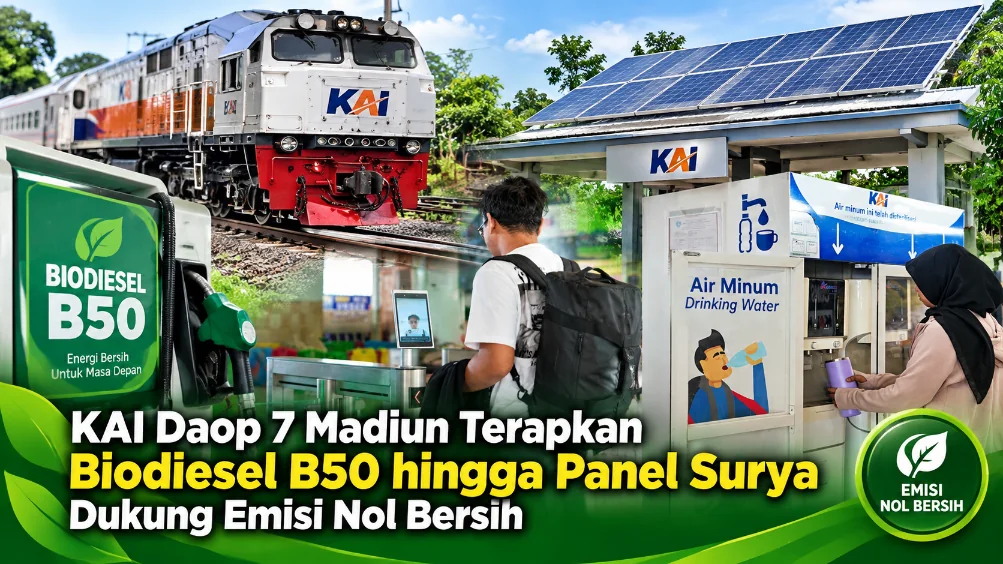KAI Daop 7 Madiun Terapkan Biodiesel B50 hingga Panel Surya Dukung Emisi Nol Bersih