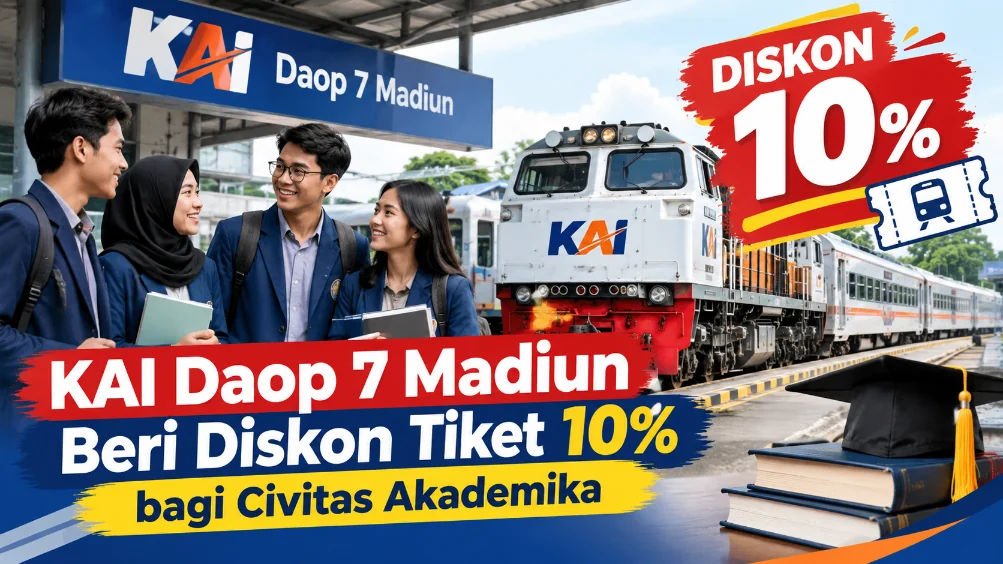 KAI Daop 7 Madiun Beri Diskon Tiket 10% bagi Civitas Akademika