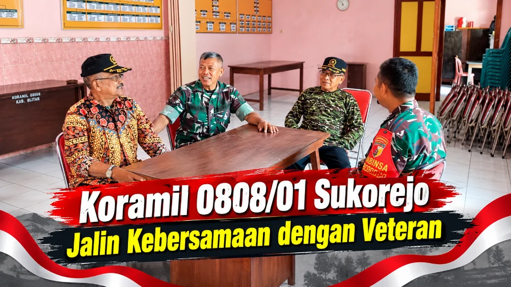 Koramil 0808/01 Sukorejo Jalin Kebersamaan dengan Veteran