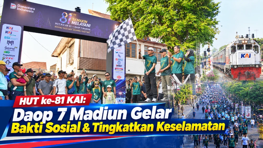 HUT ke-81 KAI: Daop 7 Madiun Gelar Bakti Sosial & Tingkatkan Keselamatan