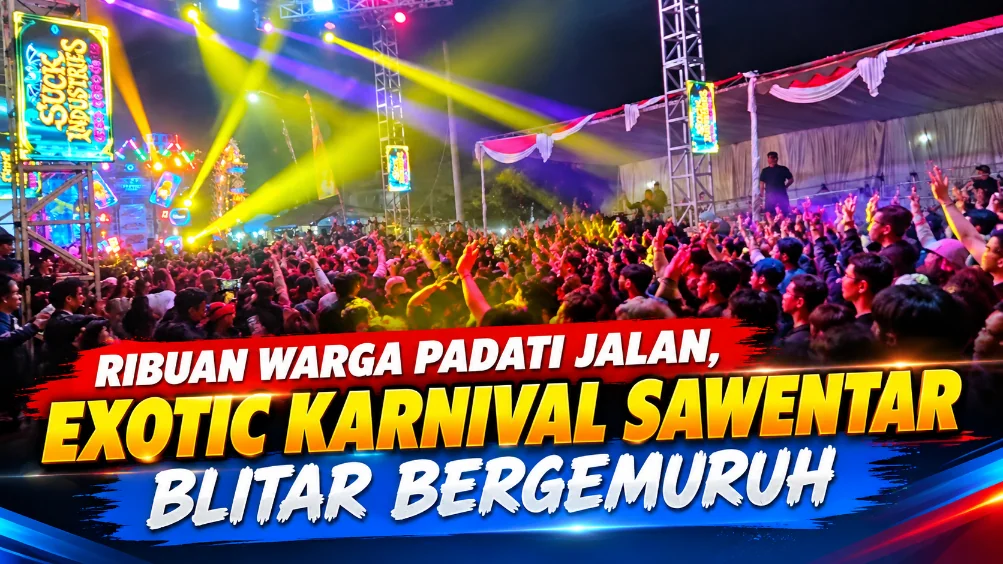 Ribuan Warga Padati Jalan, Exotic Karnival Sawentar Blitar Bergemuruh