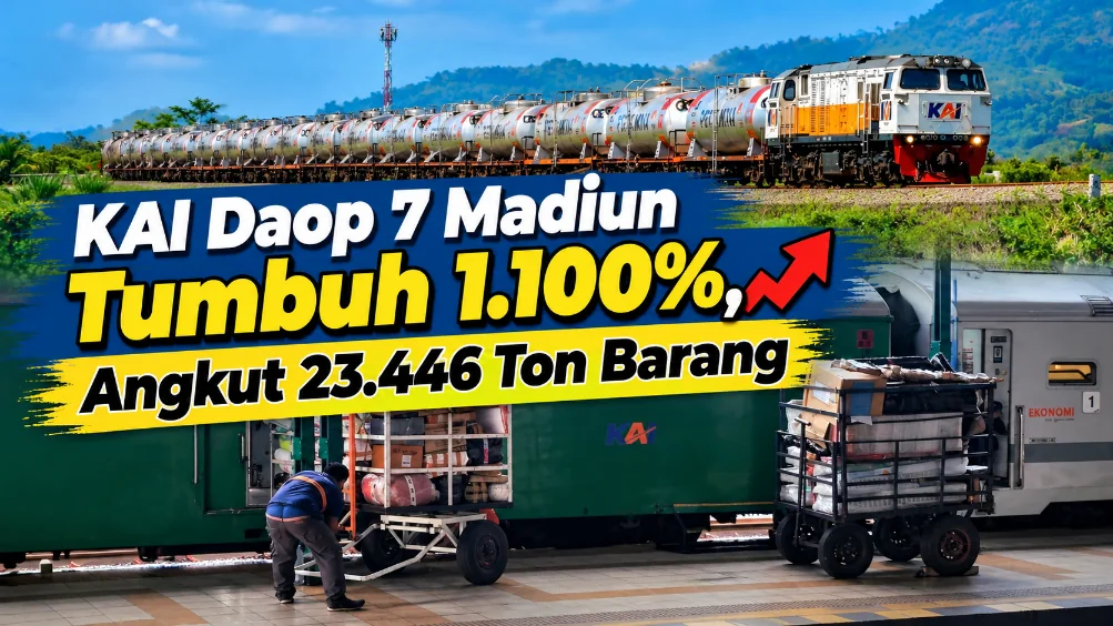 KAI Daop 7 Madiun Tumbuh 1.100%, Angkut 23.446 Ton Barang