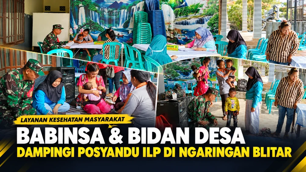 Babinsa dan Bidan Desa Bersama Dampingi Posyandu ILP di Ngaringan Blitar