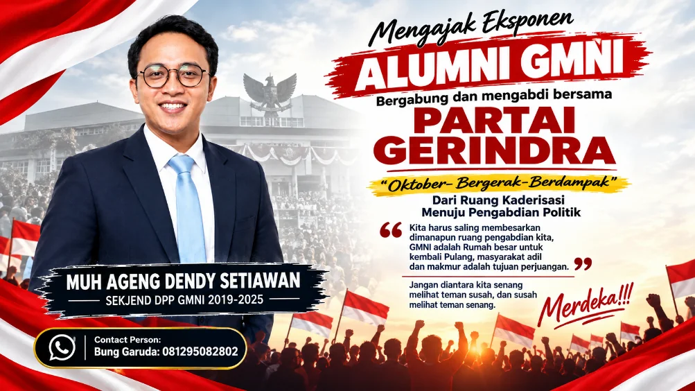 Ageng Dendy Ajak Alumni GMNI Mengabdi Lewat Partai Gerindra