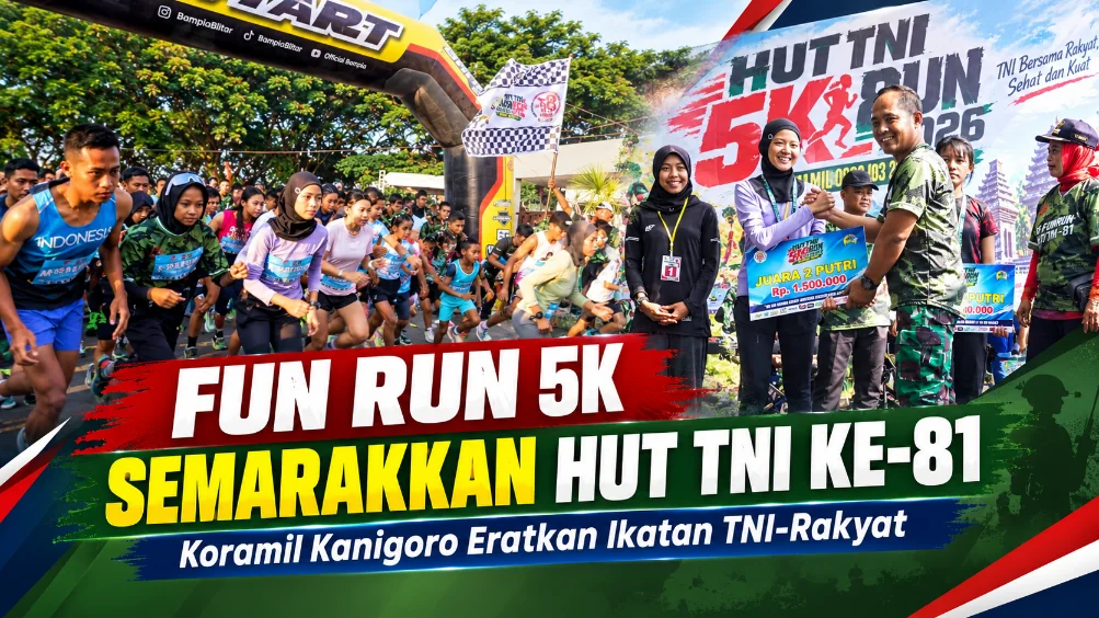 Fun Run 5K Semarakkan HUT TNI ke-81, Koramil Kanigoro Eratkan Ikatan TNI-Rakyat