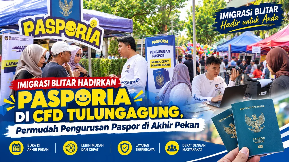 Imigrasi Blitar Hadirkan PASPORIA di CFD Tulungagung, Permudah Pengurusan Paspor di Akhir Pekan
