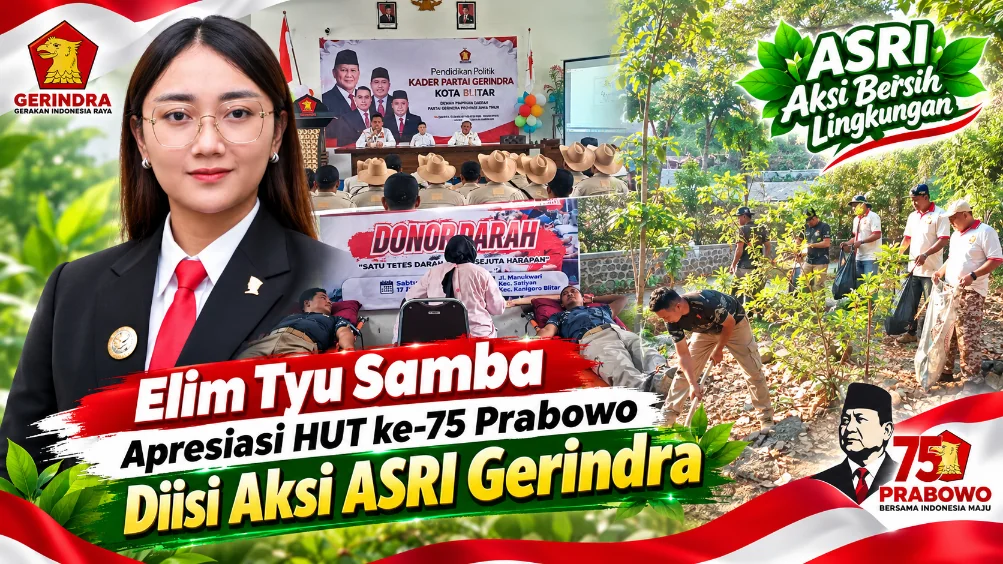 Elim Tyu Samba Apresiasi HUT ke-75 Prabowo Diisi Aksi ASRI Gerindra