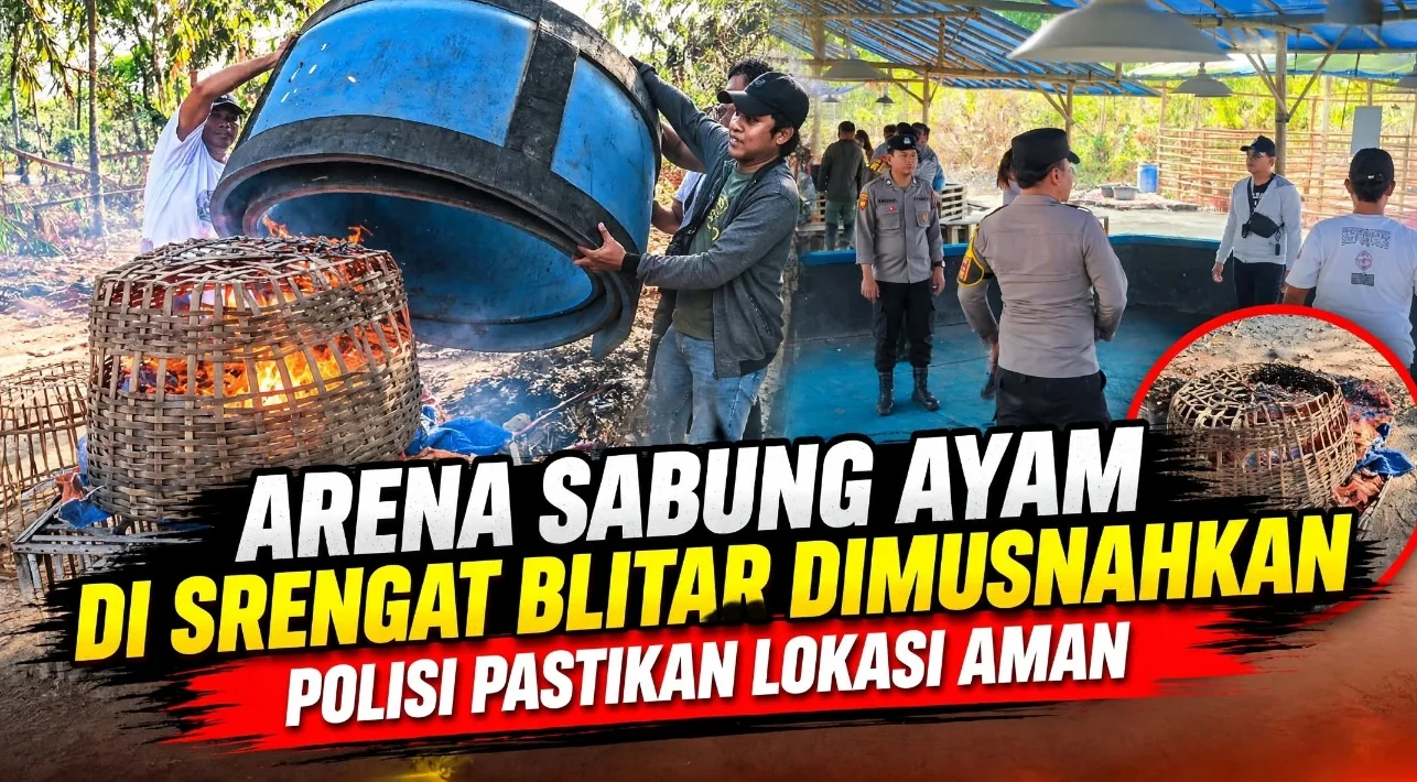 Arena Sabung Ayam di Srengat Blitar Dimusnahkan, Polisi Pastikan Lokasi Aman