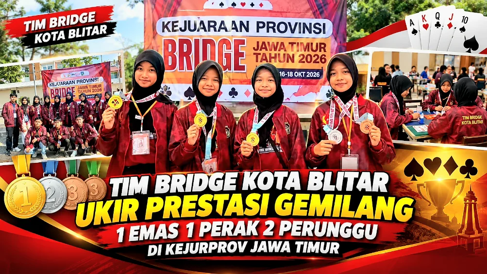 Tim Bridge Kota Blitar Ukir Prestasi Gemilang, 1 Emas 1 Perak 2 Perunggu di Kejurprov Jawa Timur