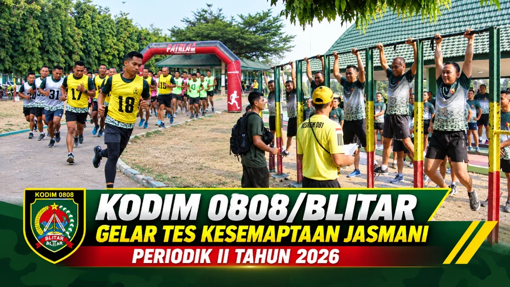 Kodim 0808/Blitar Gelar Tes Kesemaptaan Jasmani Periodik II Tahun 2026
