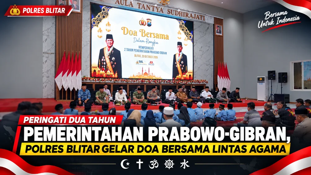 Peringati Dua Tahun Pemerintahan Prabowo‑Gibran, Polres Blitar Gelar Doa Bersama Lintas Agama